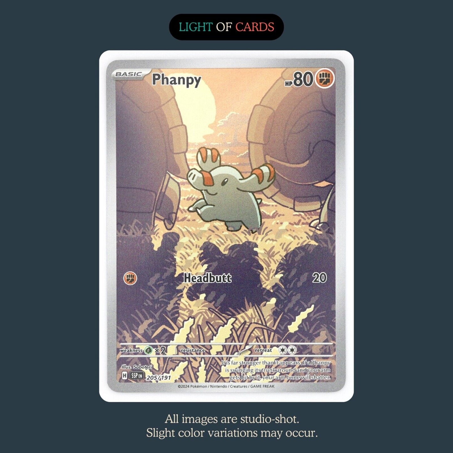 Pokémon TCG - Phanpy - 205/191 - Illustration Rare - Surging Sparks - Full Art