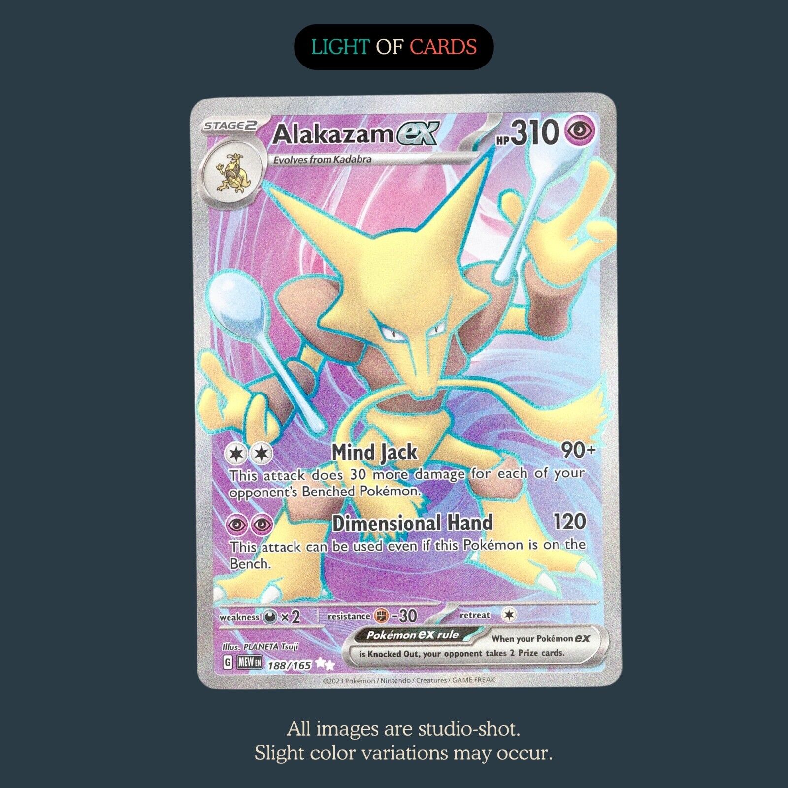 Pokémon TCG - Alakazam ex - 188/165 - Ultra Rare - Holo - SV151 - Full Art