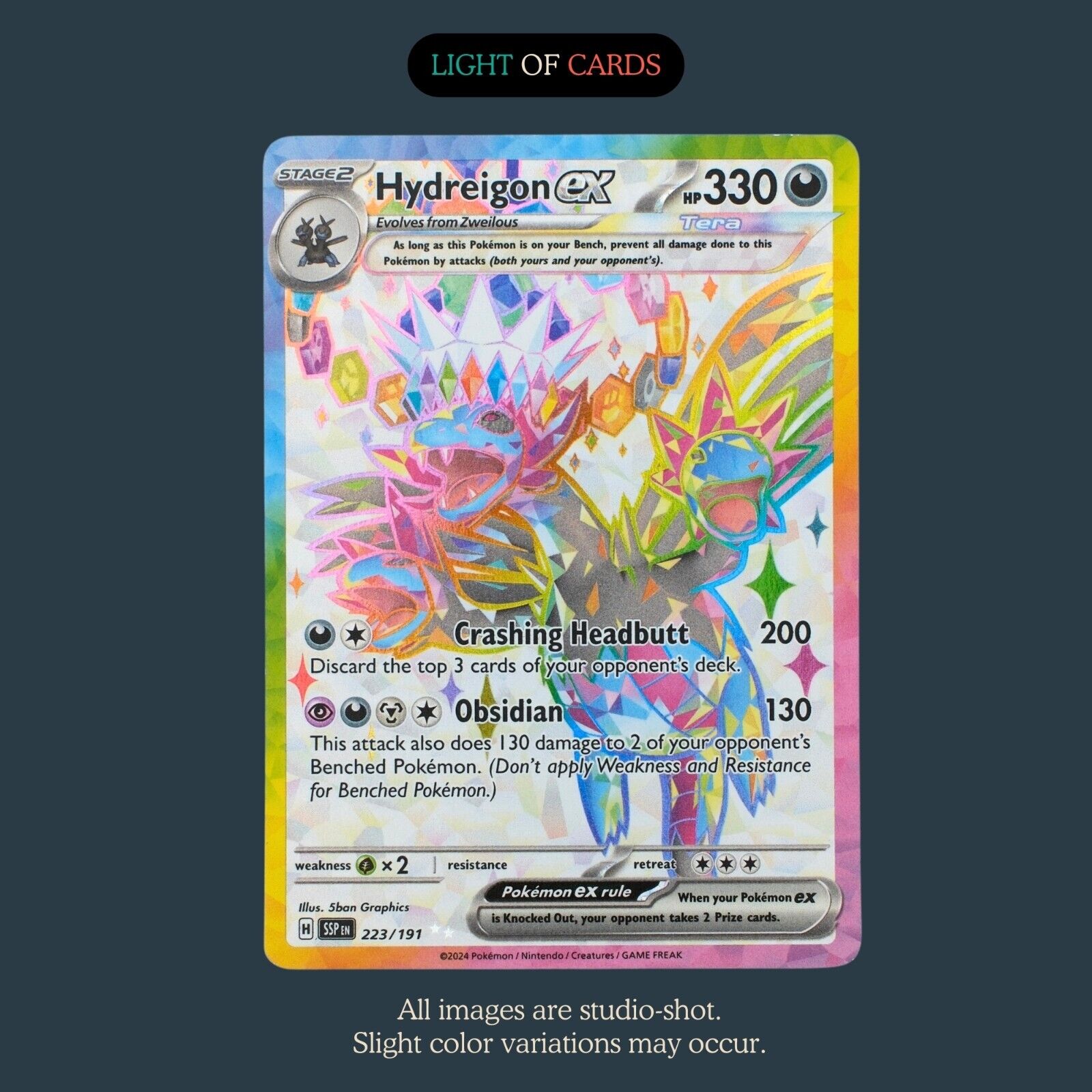 Pokémon TCG - Hydreigon ex - 223/191 - Ultra Rare - Surging Sparks - Full Art