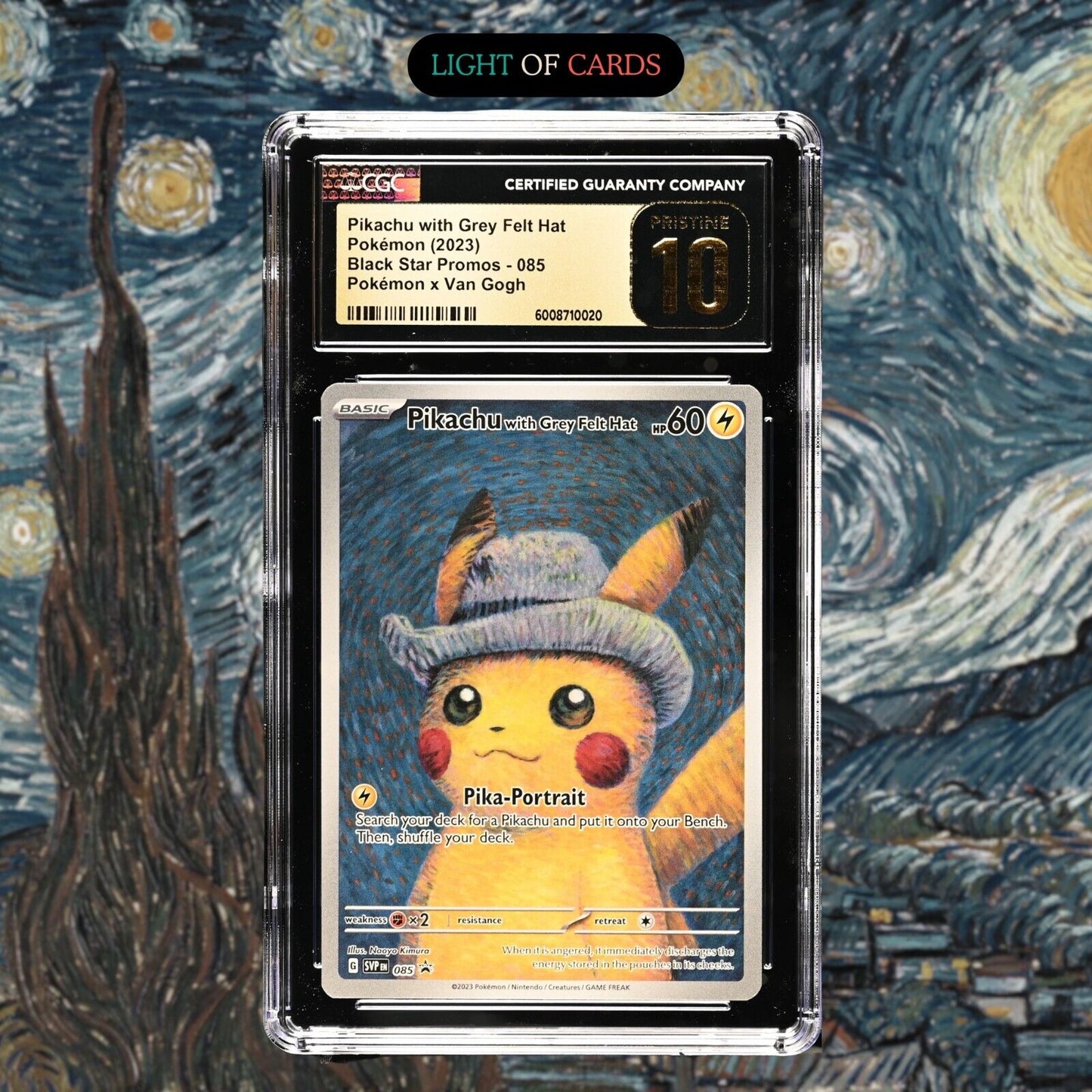 [CGC 10 Pristine] - Pokémon TCG - Pikachu with Grey Felt Hat - 085 - Van Gogh