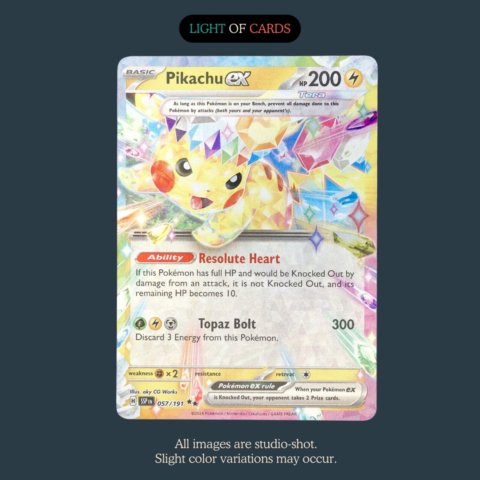 Pokémon TCG - Pikachu ex - 057/191 - Double Rare - Surging Sparks - Holo