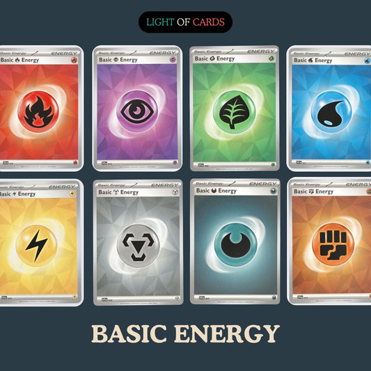 Pokémon TCG - Basic Energy Card Bundle - Fire - Water - Green - Fighting - Metal