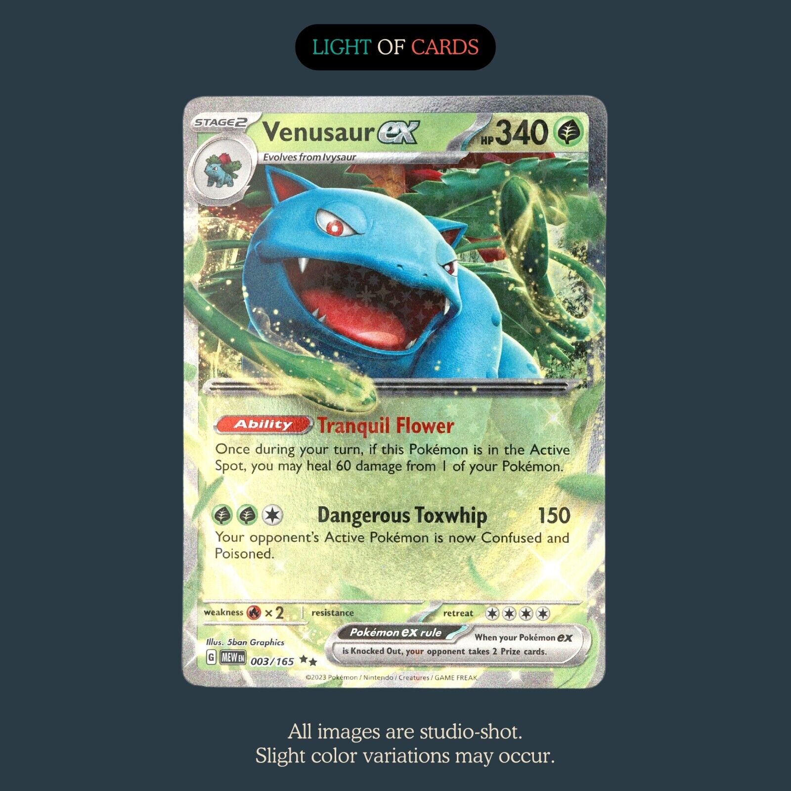 Pokémon TCG - Venusaur ex - 003/165 - Double Rare - Holo -  SV151