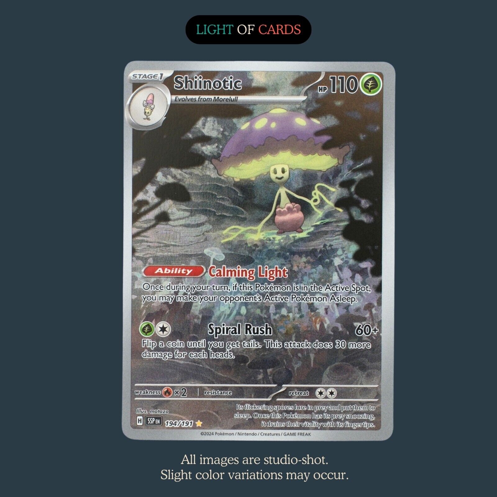 Pokémon TCG - Shiinotic- 194/191 - Illustration Rare - Surging Sparks - Full Art