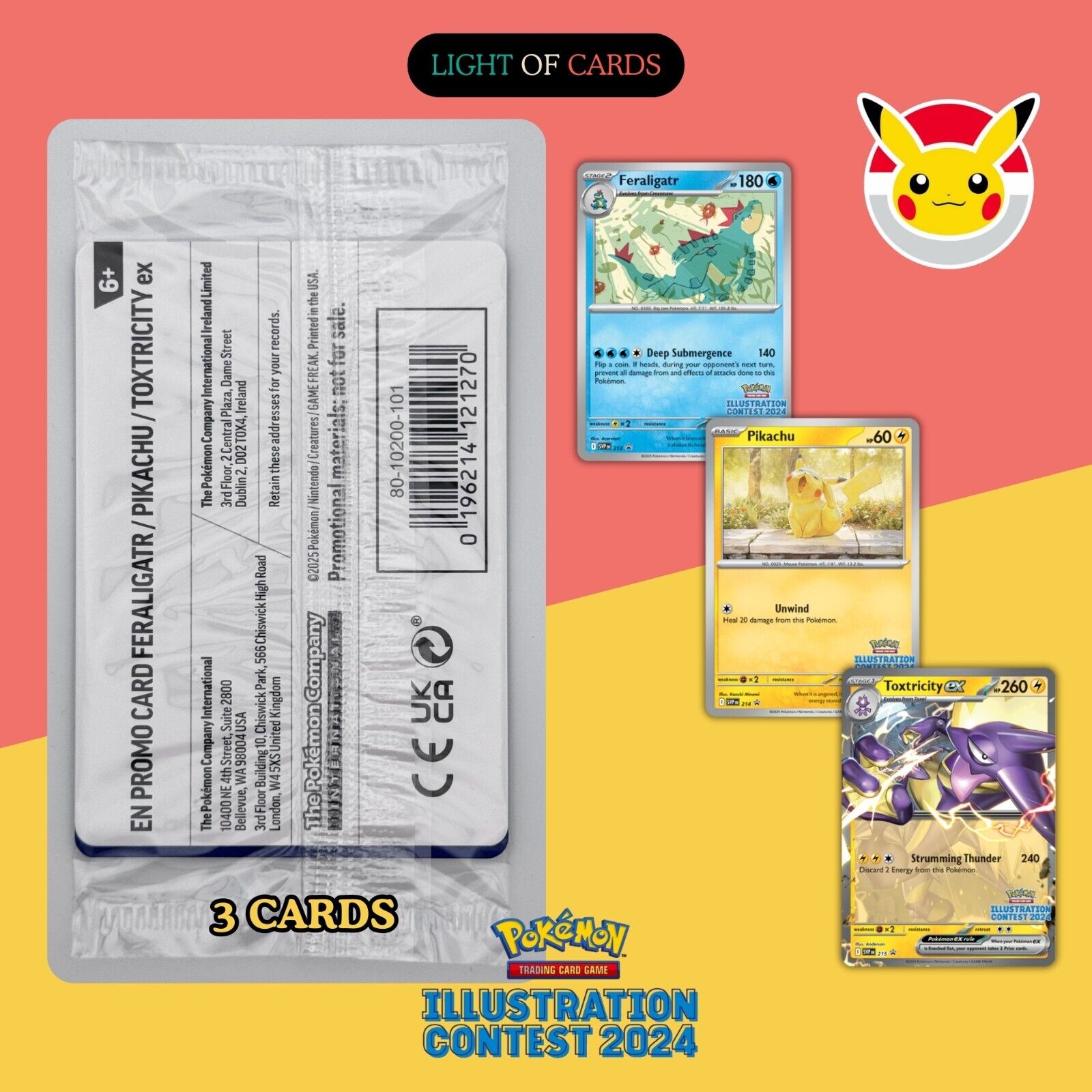 Pokémon TCG - Illustration Contest 2024 Promo - Pikachu - SVP213/214/215