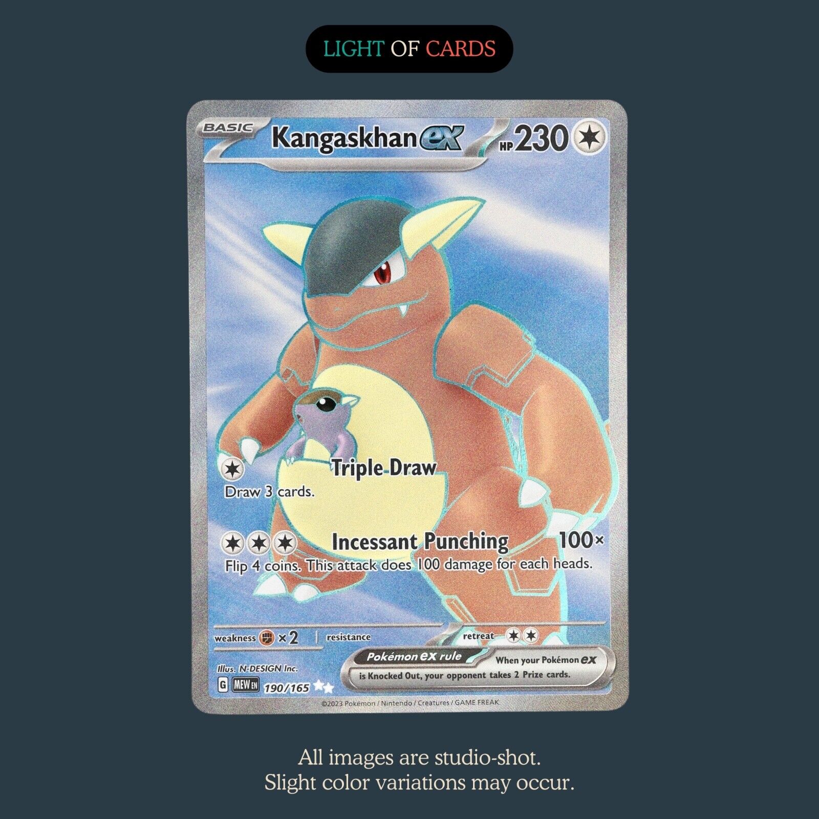 Pokémon TCG - Kangaskhan ex - 190/165 - Ultra Rare - SV151 - Holo - Full Art