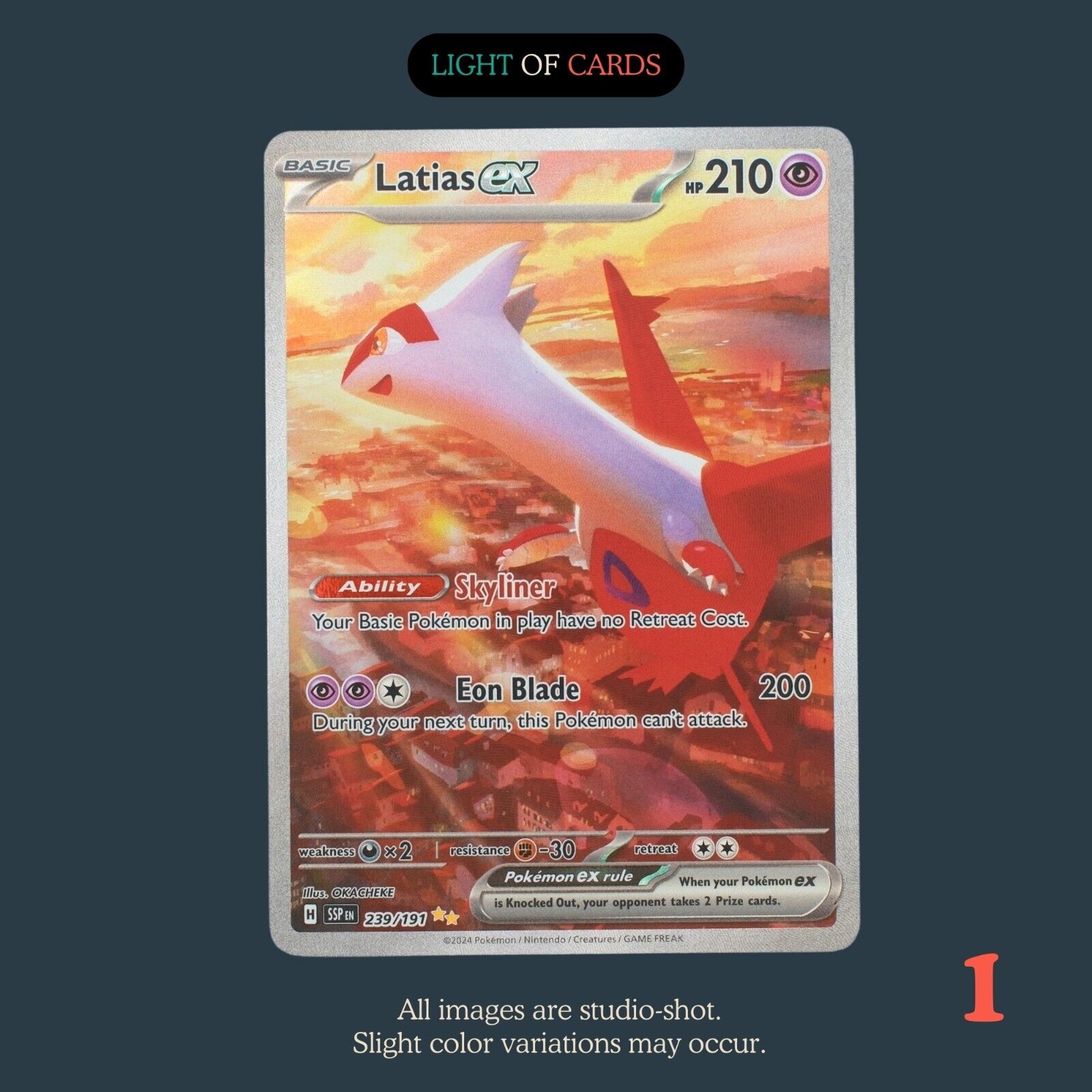 Pokémon TCG - Latias ex- 239/191 - Illustration Rare - Surging Sparks - Full Art