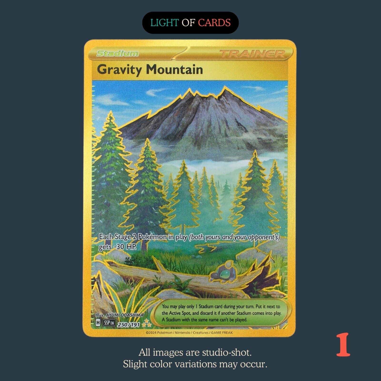 Pokémon TCG - Gravity Mountain - 250/191 - Gold Hyper Rare - Surging Sparks