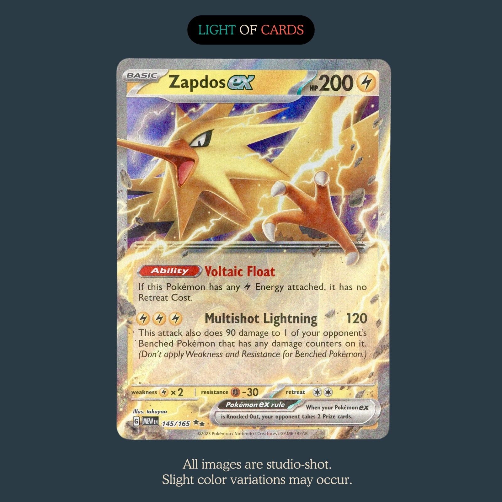 Pokémon TCG - Zapdos EX - 145/165 - Double Rare - Holo -  SV151