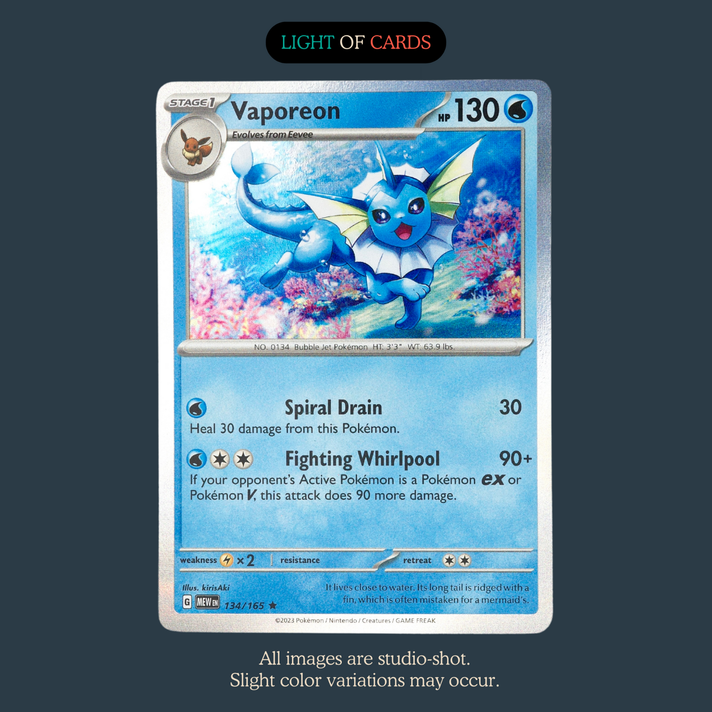 Pokémon TCG - Vaporeon - 134/165 - Rare - Holo -  SV151