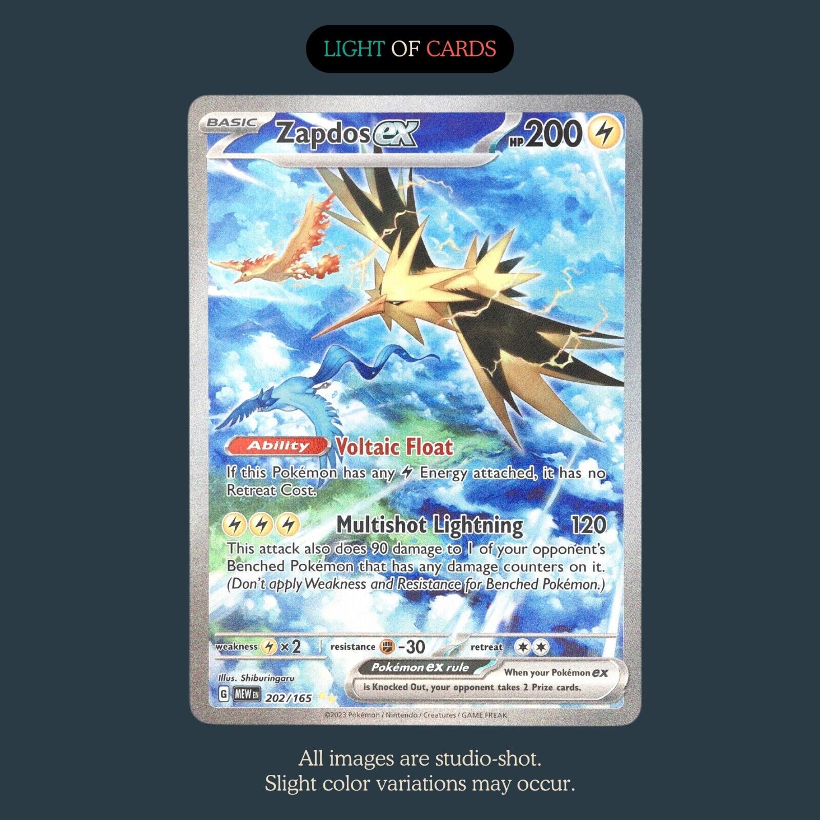 Pokémon TCG - Zapdos ex - 202/165 - Special Illustration Rare  - Holo -  SV15