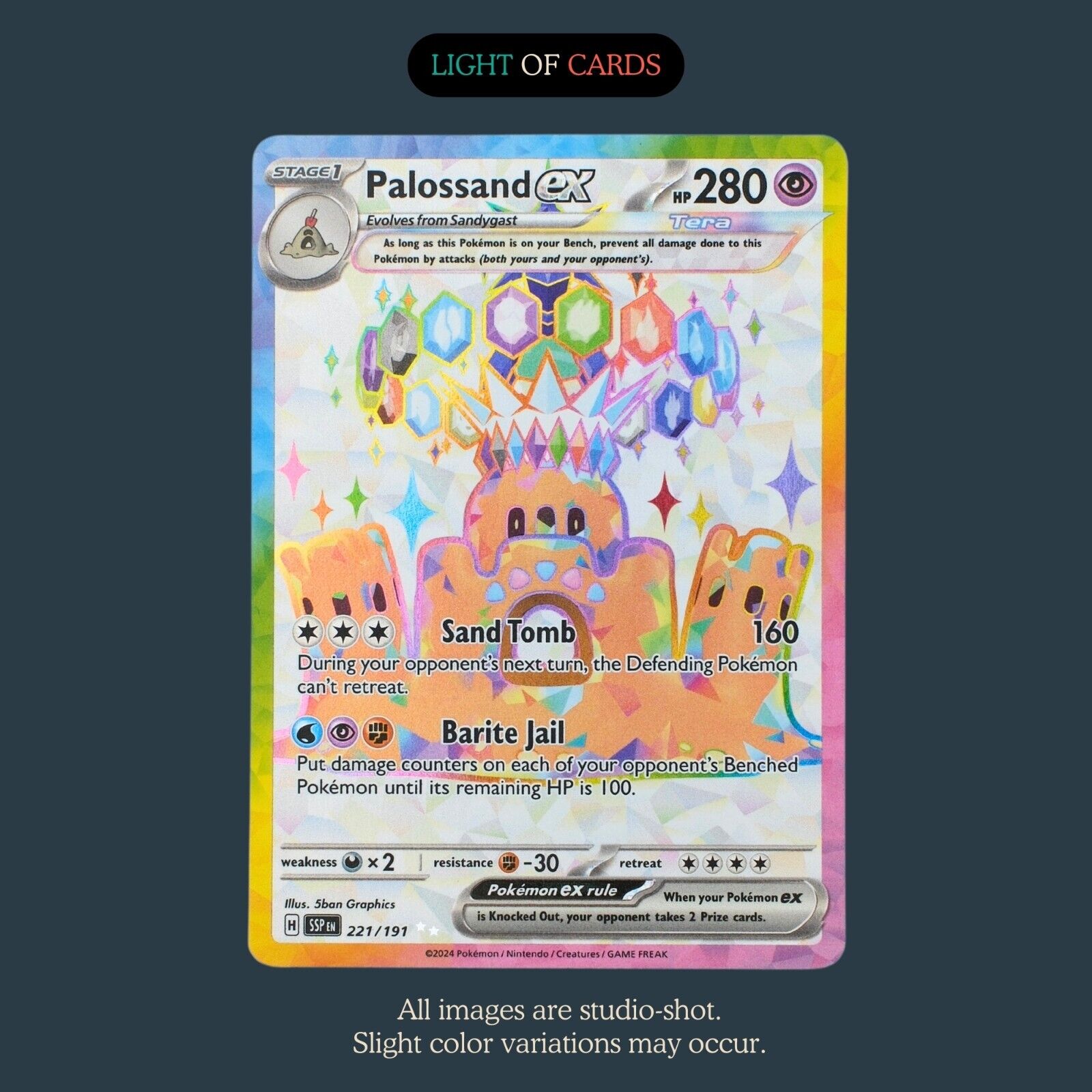 Pokémon TCG - Palossand ex - 221/191 - Ultra Rare - Surging Sparks - Full Art