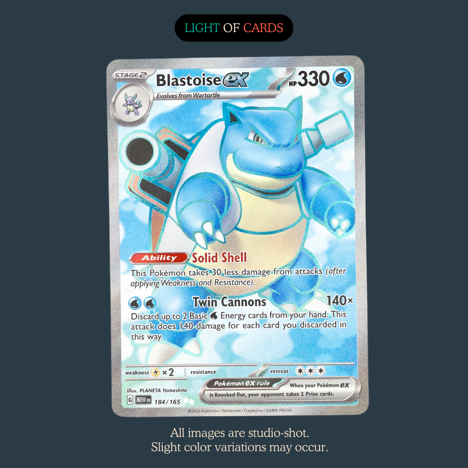 Pokémon TCG - Blastoise ex - 184/165 - Ultra Rare - Holo - SV151 - Full Art